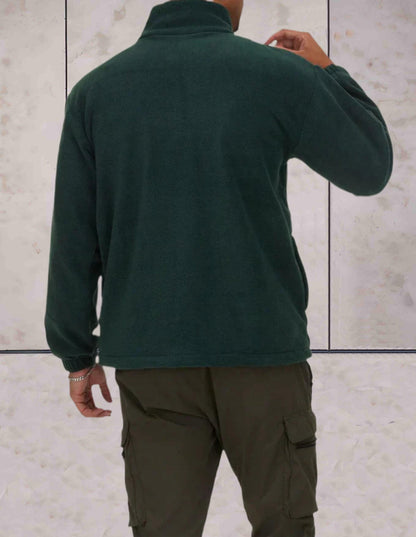Heren Fleece Trui met Ritskraag Warm en Klassiek
