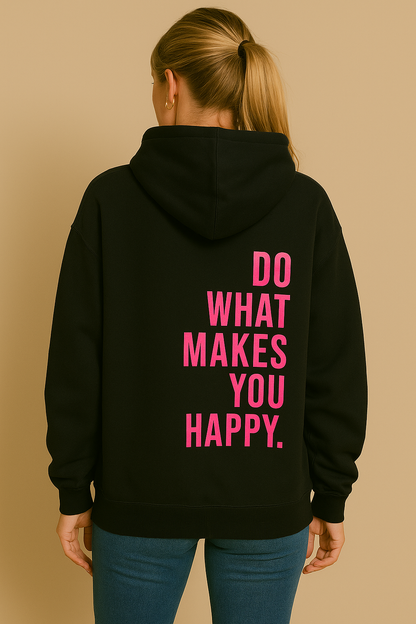 Dames Hoodie Ruimvallend met Happy Print