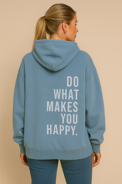 Dames Hoodie Ruimvallend met Happy Print