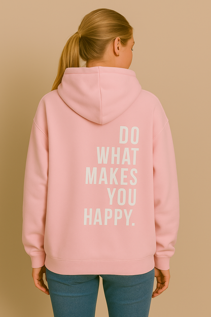 Dames Hoodie Ruimvallend met Happy Print