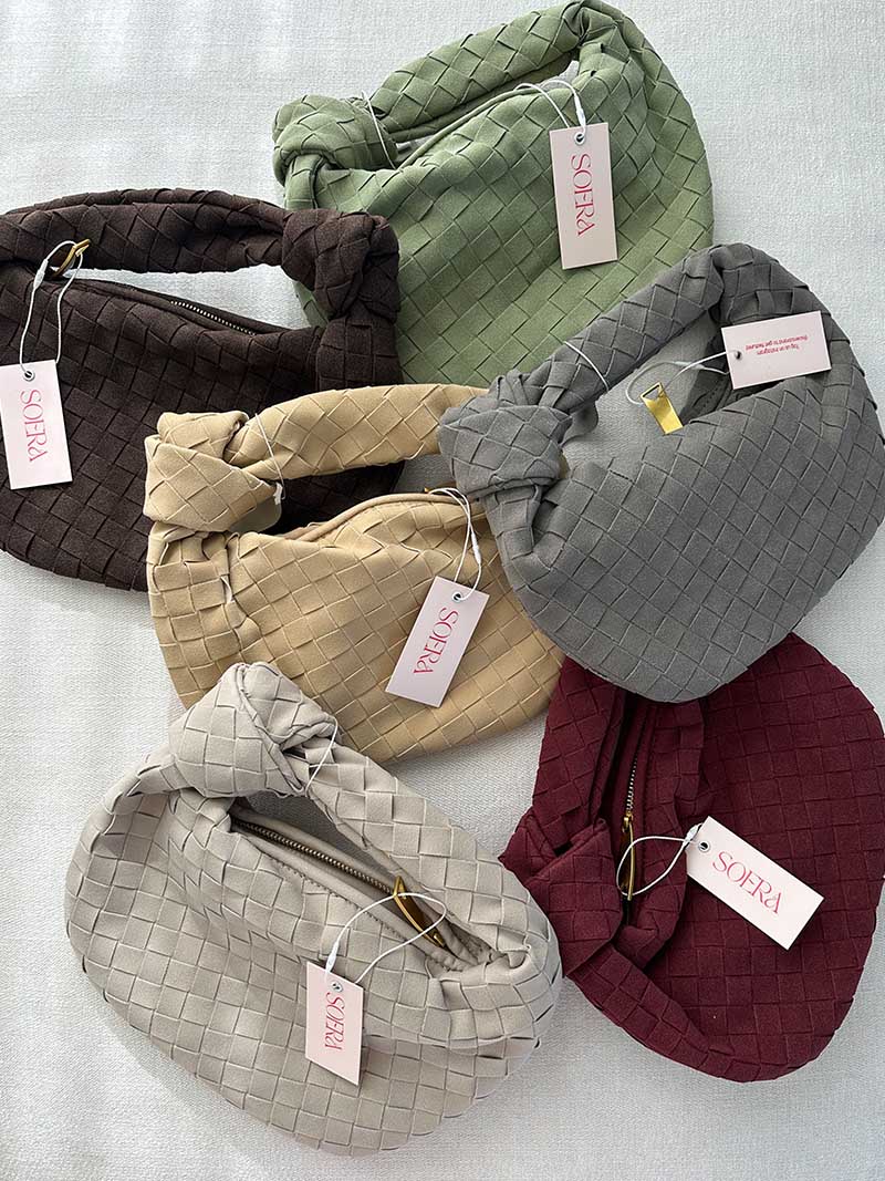Suède Mini-Tas Gevlochten Ilyse Stijl