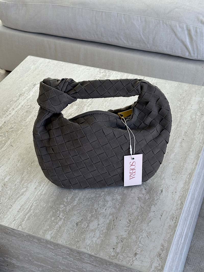 Suède Mini-Tas Gevlochten Ilyse Stijl
