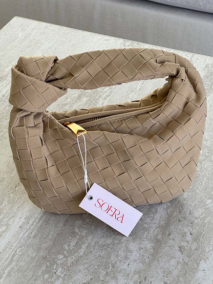 Suède Mini-Tas Gevlochten Ilyse Stijl