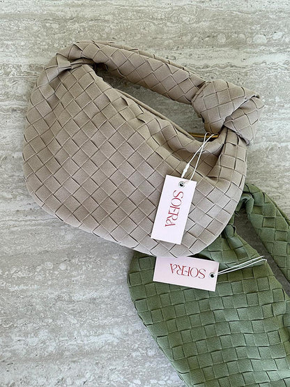 Suède Mini-Tas Gevlochten Ilyse Stijl