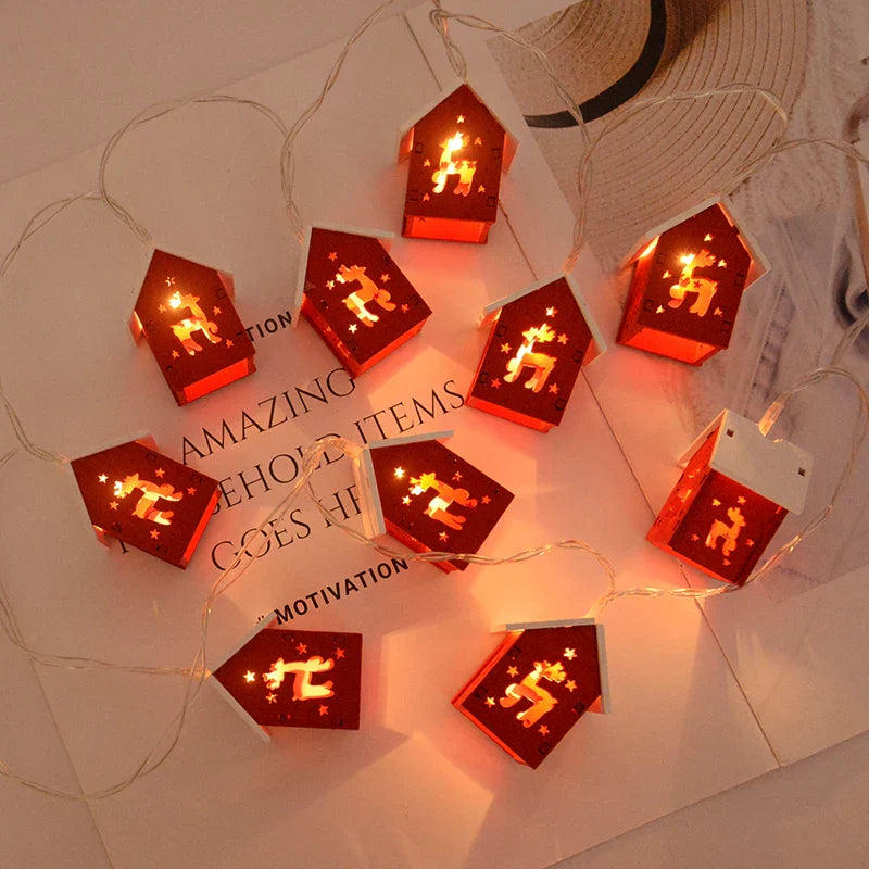 Kersthuisjes Houten LED Verlichting Decoratie