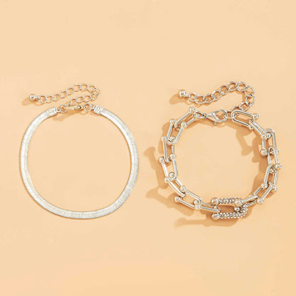 Gouden en Zilveren Armband Set 2-delig
