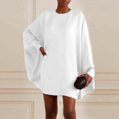 Vrouwelijke Oversized Jurk met Wijd Vleermuismouwen