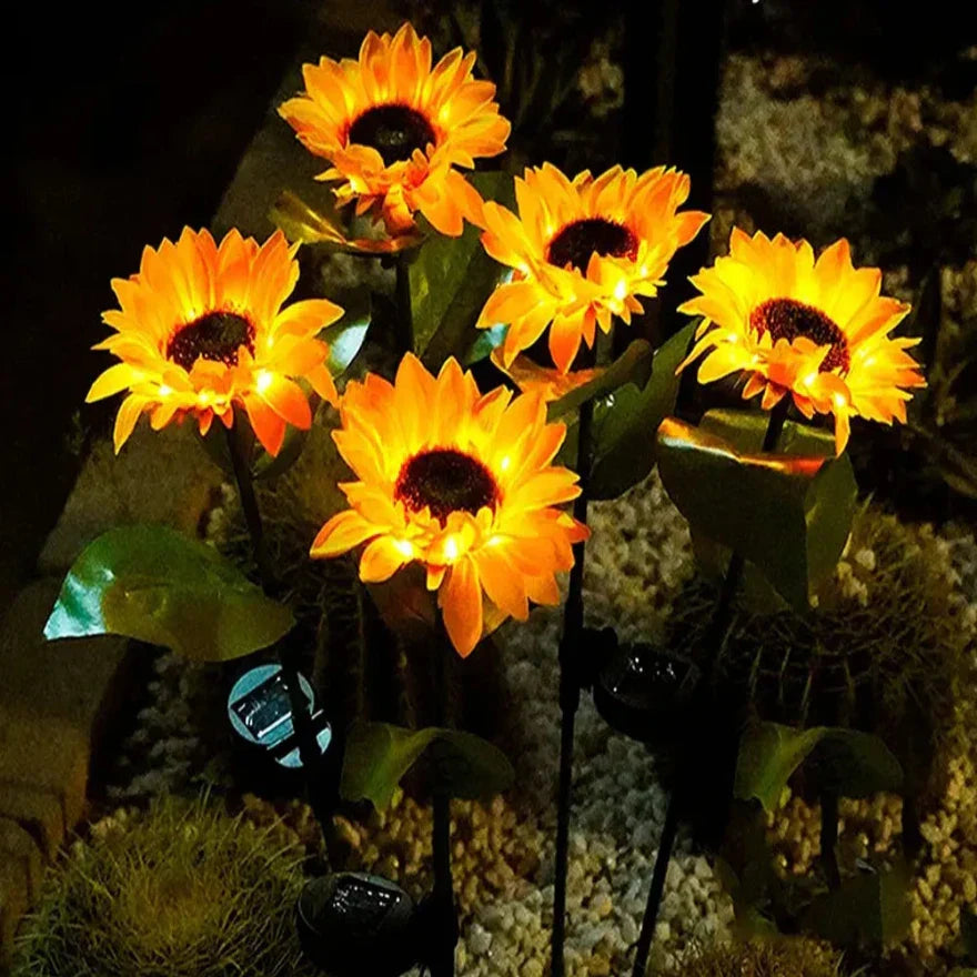 Zonnebloem Lamp Waterdicht Op Zonne-energie Met Solar Panel - Mode Vibes