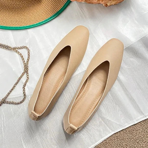 Retro Schoenen Vierkante Teen voor Vrouw