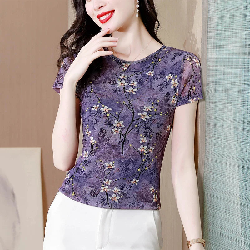 FloraLuxe Zomer Mesh Top