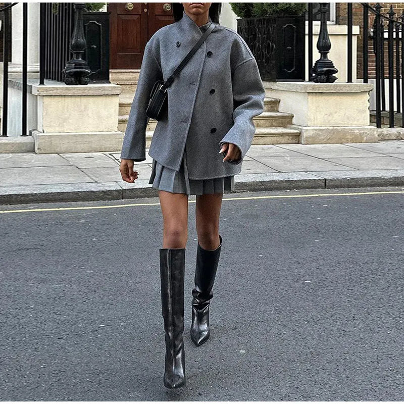 Wollen Trenchcoat Elegante Dame Jas
