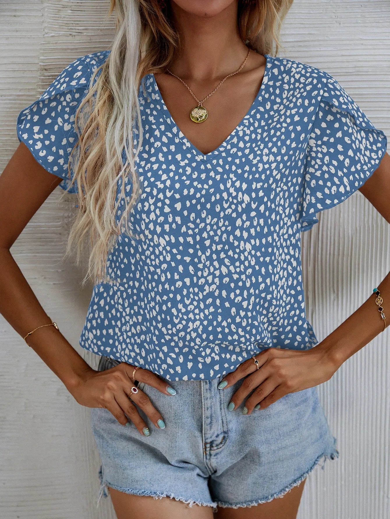 Vrouwelijke Zomer Blouse Kort Mouwen Slim Fit