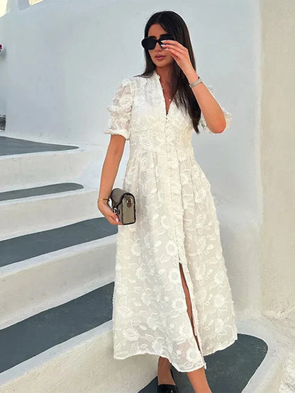 Yvelisse Elegante Kant Uithollen Jurk