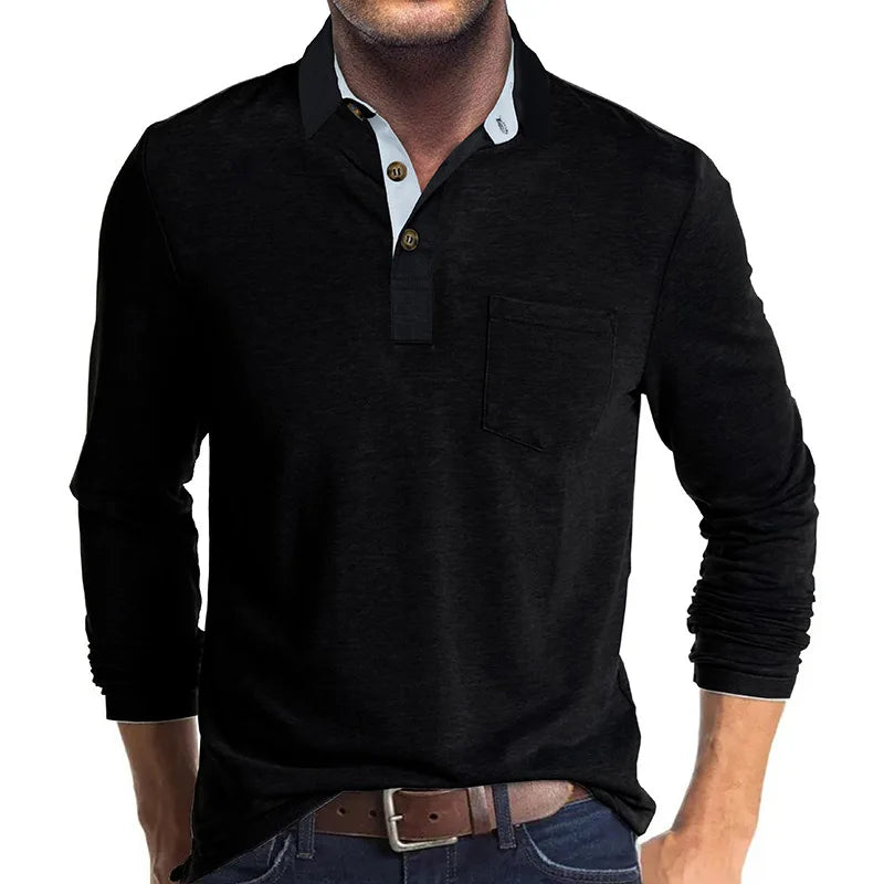 Heren Polo Lange Mouw Ademend Kleding Matteo - Mode Vibes