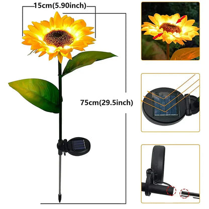 Zonnebloem Lamp Waterdicht Op Zonne-energie Met Solar Panel
