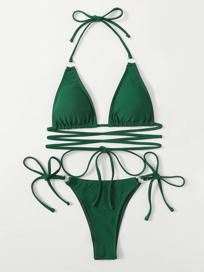 Dames Bikini Criss Cross Stijlvol Zwart Strandkleding