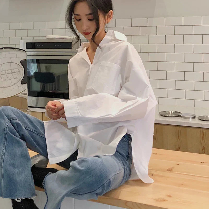 Marisa | Oversized Blouse met Kraag
