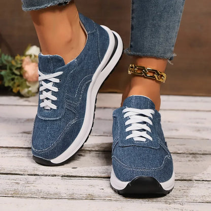 Orthopedische Sneakers Met Platformzool Comfortabel Denim