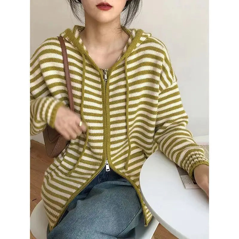 Gestreepte Hoodie Heren Trui Casual