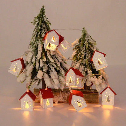 Kersthuisjes Houten LED Verlichting Decoratie