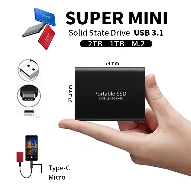 Externe SSD Ultrasnel 1TB voor Laptop en PC