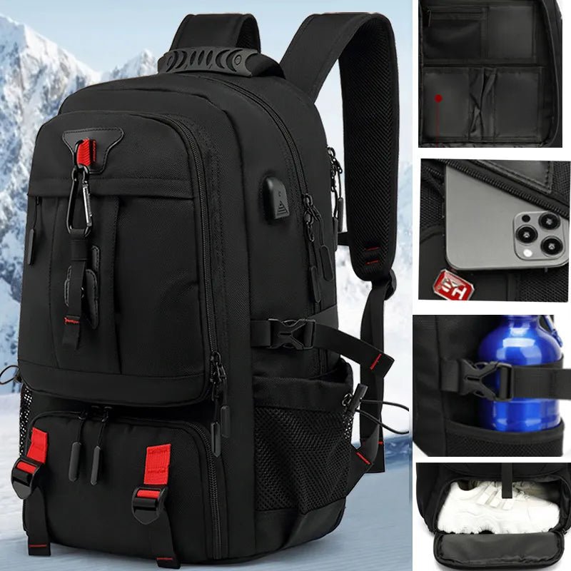 Grote Reistrugzak 50-80L met USB-aansluiting voor Laptop - Mode Vibes