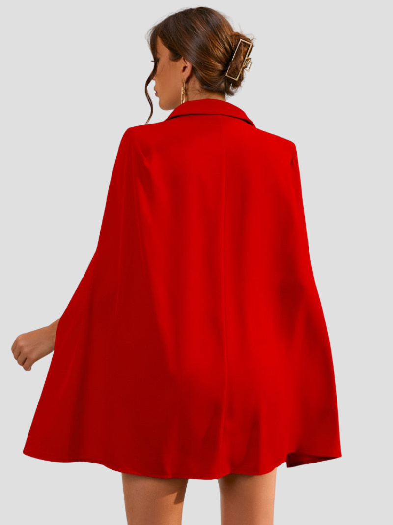 Dames Cape Jurk met Gouden Blazer Details