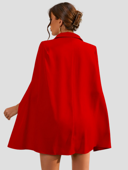 Dames Cape Jurk met Gouden Blazer Details