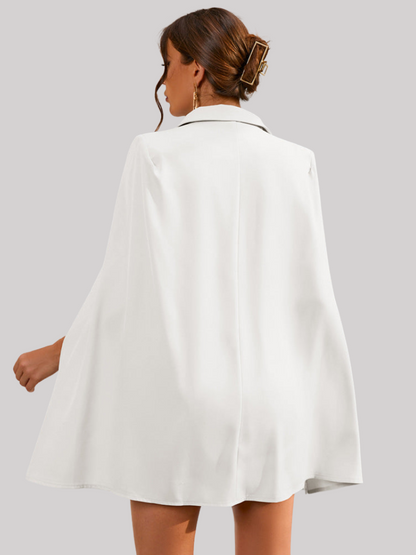 Dames Cape Jurk met Gouden Blazer Details