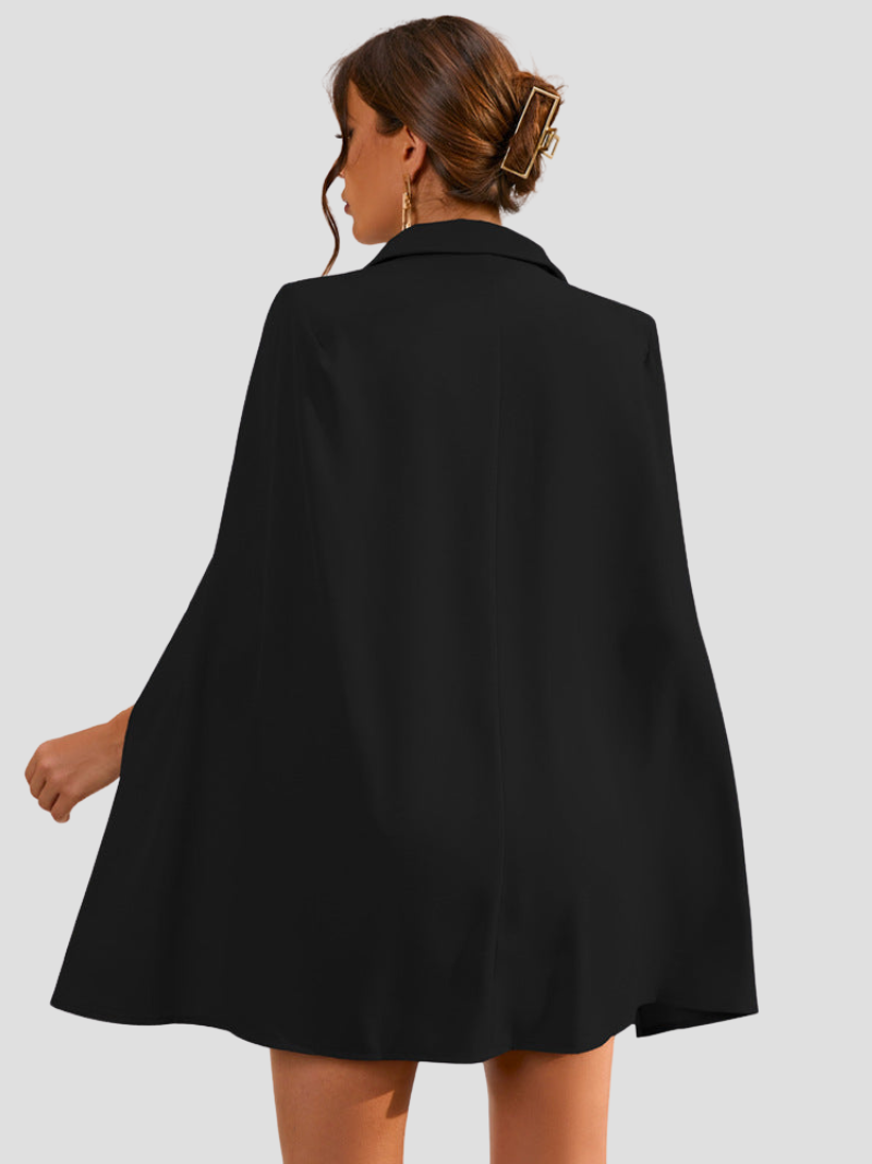 Dames Cape Jurk met Gouden Blazer Details