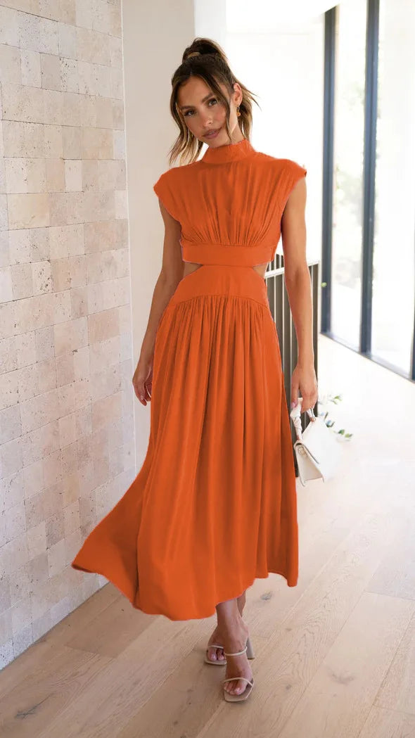 Geplooide Maxi Jurk voor Vrouwen Zomerjurk Lange Jurk
