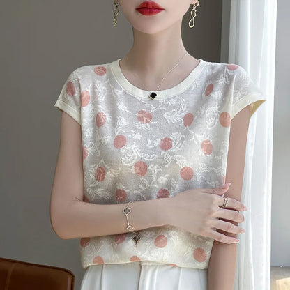 Mira Mode Zomerse Polka Dot Blouse