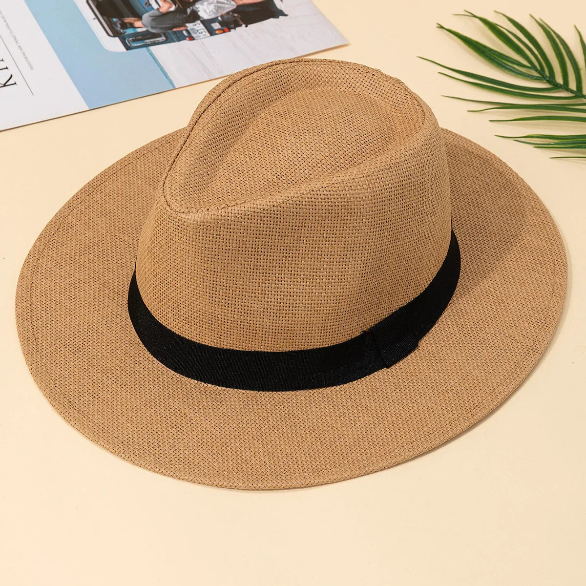 Cappello Panama | Cappello da Sole Elegante in Paglia con Tesa Larga per Estate e Spiaggia-1
