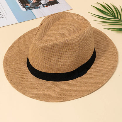 Cappello Panama | Cappello da Sole Elegante in Paglia con Tesa Larga per Estate e Spiaggia-1