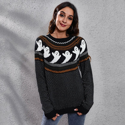 Halloween Vrouwen Trui Spookachtig Vintage Stijl