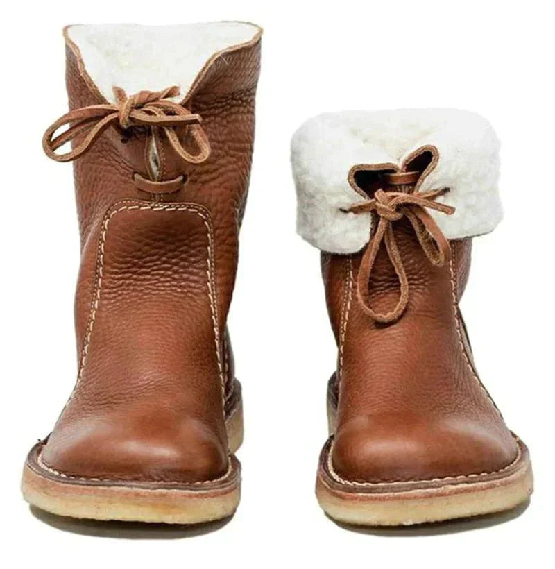 Waterdichte fleece dameslaarzen met warme wollen voering – Ideaal voor de winter