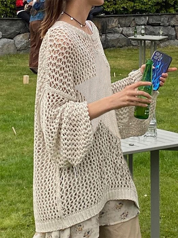 Grunge Trui voor Dames met Crochet Patroon