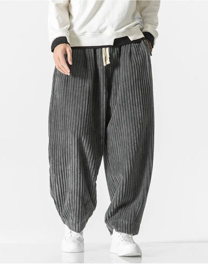 Heren ribgebreide joggingbroek – Relaxed fit met elastische tailleband