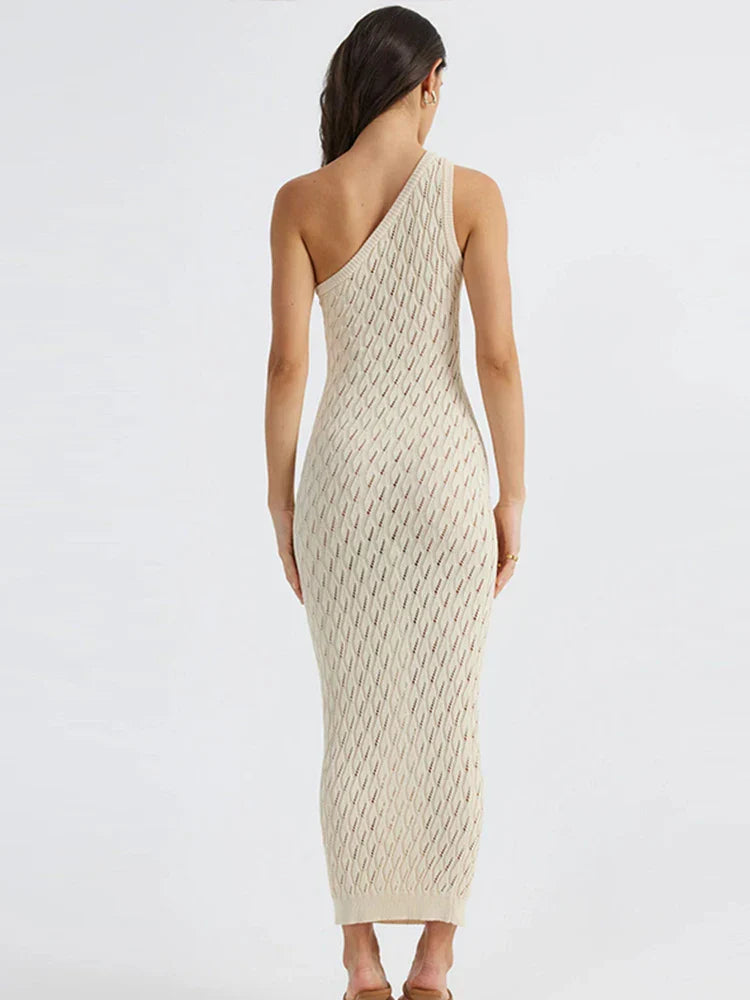 Asymmetrische Jurk Lange Knitlook Vrouwelijke Zomerjurk