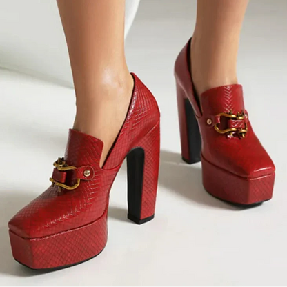 Alessia - Elegante Dames Hak met Platform & Blokhak