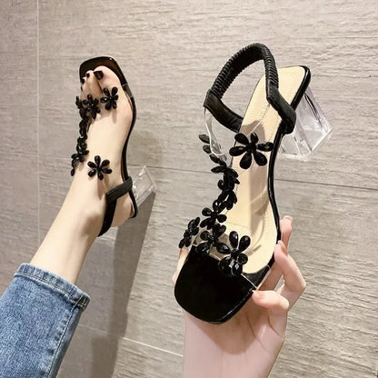DivaGlow Bloemen Strass Sandalen