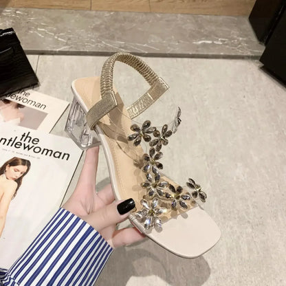DivaGlow Bloemen Strass Sandalen