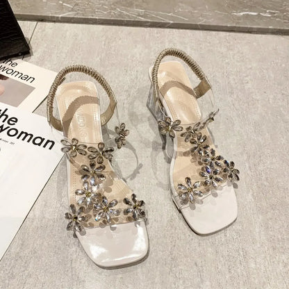 DivaGlow Bloemen Strass Sandalen