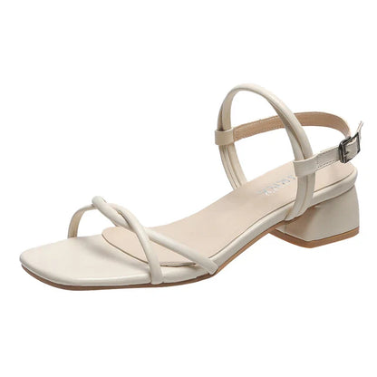 Stijlvolle Vierkante Hoge Hakken Sandalen voor Dames!