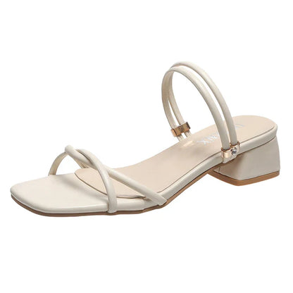 Stijlvolle Vierkante Hoge Hakken Sandalen voor Dames!