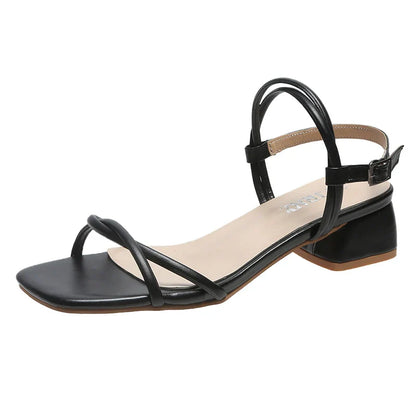Stijlvolle Vierkante Hoge Hakken Sandalen voor Dames!