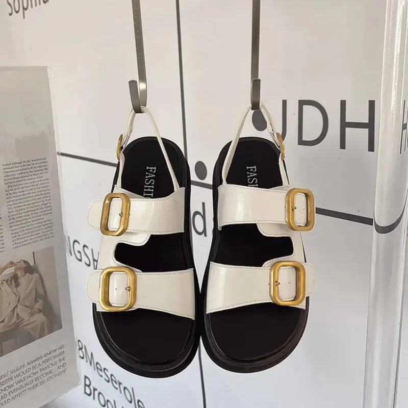 Zomerse Platform Sandalen met Metalen Gesp voor Vrouwen