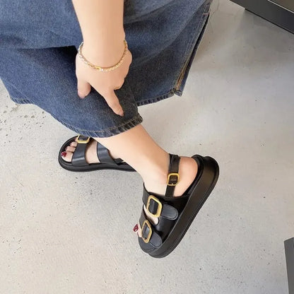 Zomerse Platform Sandalen met Metalen Gesp voor Vrouwen