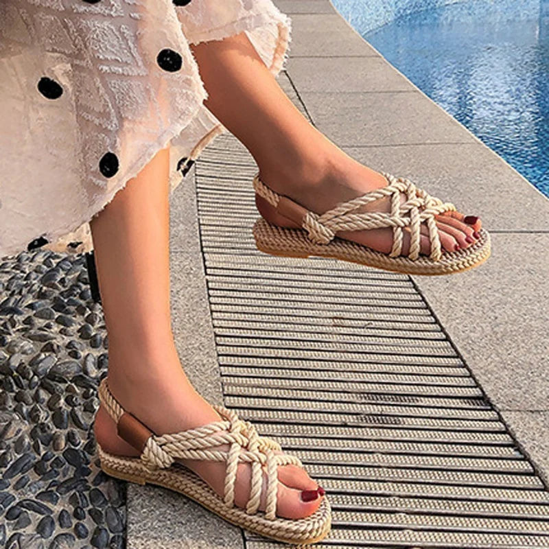 Gevlochten Sandalen Gladiators Stijl Serina