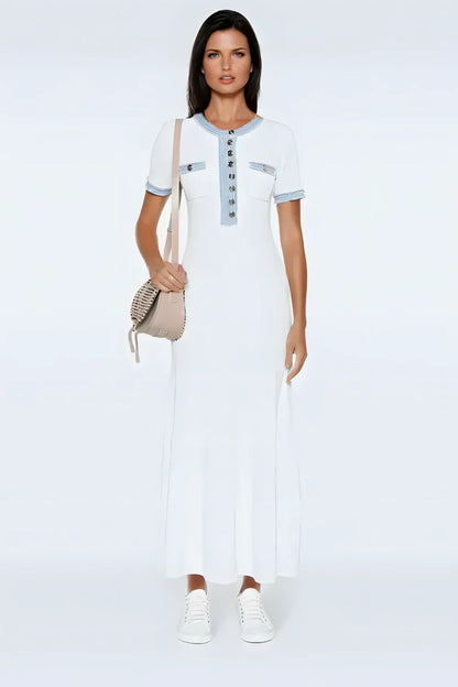 Midi-jurk met Knoopdetails en Elegant Design